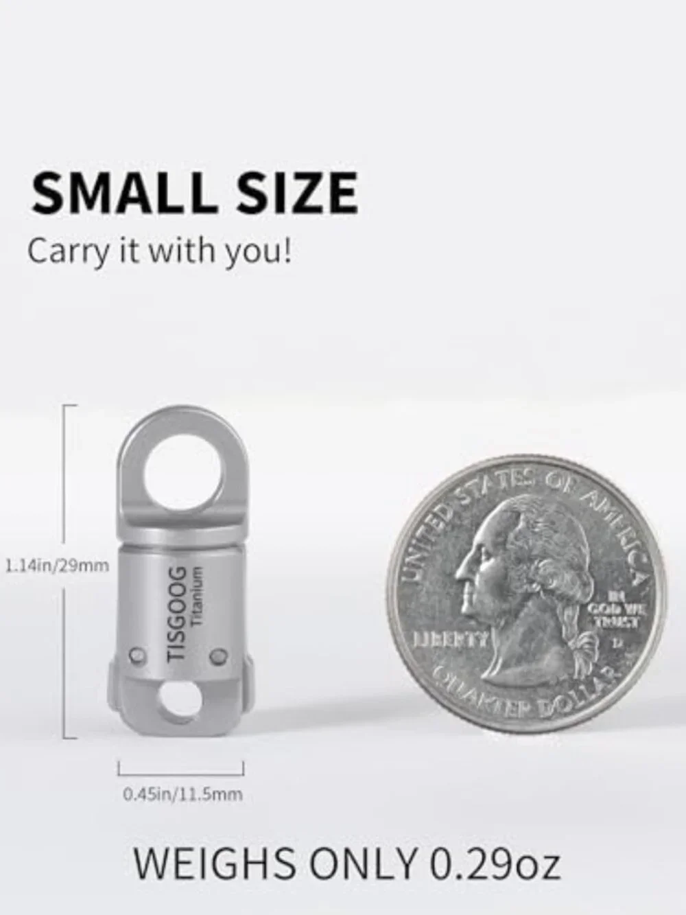 Detachable Magnetic Keychain Holder, 360° Rotatable, Titanium, 88LB Capacity